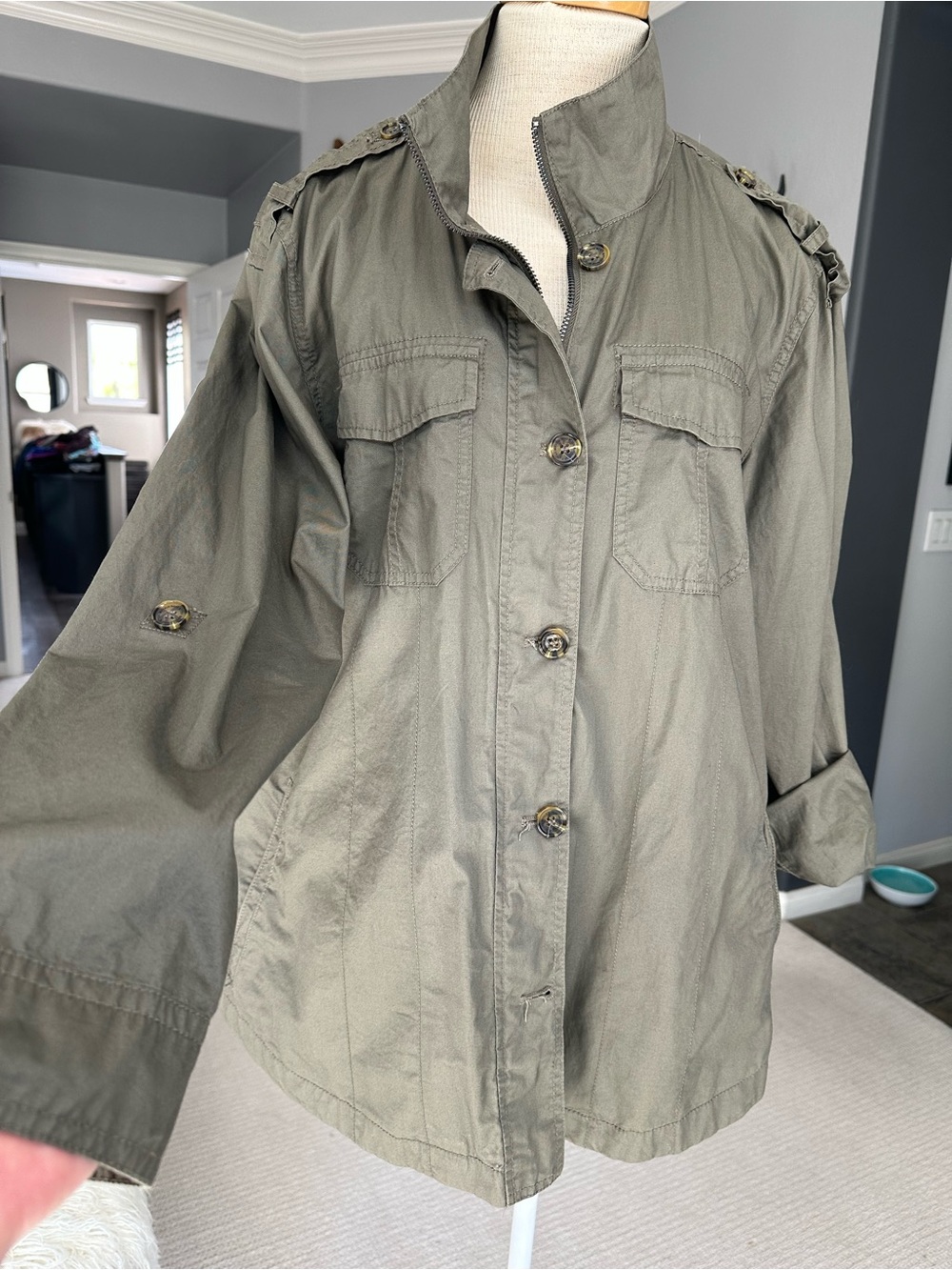 Buffalo David Bitton NWT Utility Jacket with Pockets in Olive size XL - Picture 3 of 14